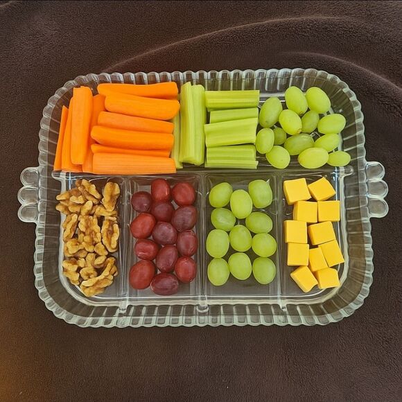 Indiana Glass Other - Vintage Indiana Glass Vintage Crystal Happenings 5-Part Relish Tray 60s No. 3678